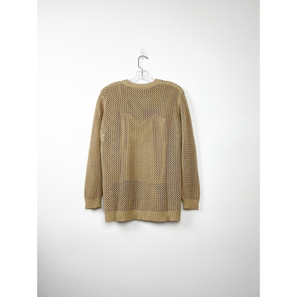 NWT Loro Piana Khaki Open Knit Cotton-Silk Crew Neck Pullover Sweater w Cami XS - Picture 10 of 10